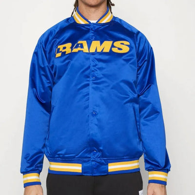 Los Angeles Chargers Lightweight Full-Snap Varsity Royal Blue Satin Men's Bomber Jacket