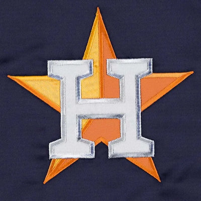 Houston Astros Pick & Roll Full-Snap Varsity Navy Blue Satin Men's Jacket