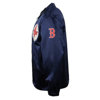 Boston Red Sox 1967 Full-Snap Navy Blue Satin Windbreaker Men's Bomber Jacket