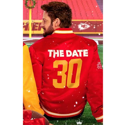 Kansas City Chiefs Holiday Touchdown Full-Snap Varsity Red Satin Men's Bomber Jacket