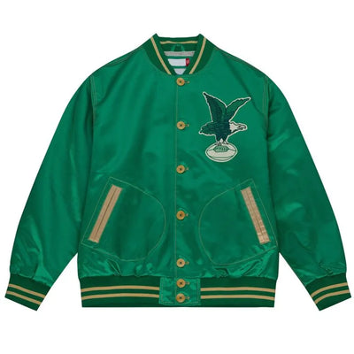 1938 Philadelphia Eagles Full-Snap Varsity Green Satin Men's Bomber Jacket
