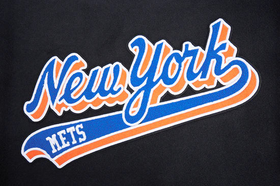 New York Mets Varsity Black Wool & Leather Sleeves Men's Jacket