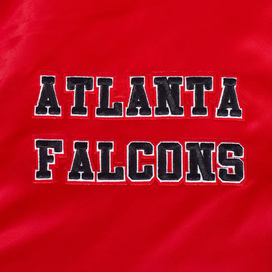 Atlanta Falcons Retro Classic Full-Snap Varsity Red Satin Men's Bomber Jacket
