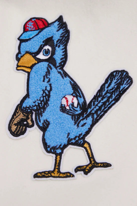 Louis Cardinals White Wool & Blue Leather Sleeves Varsity Men's Jacket