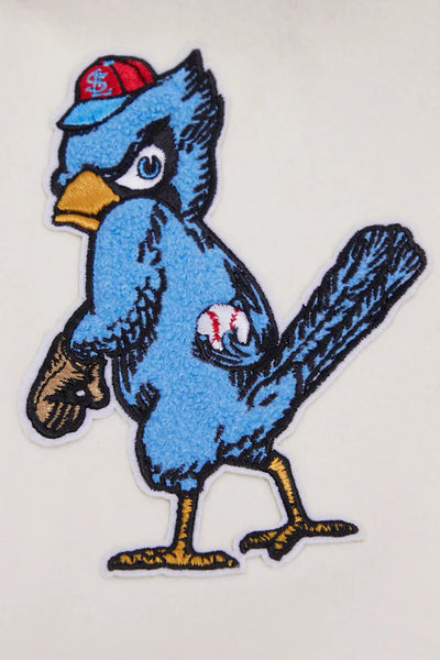 Louis Cardinals White Wool & Blue Leather Sleeves Varsity Men's Jacket