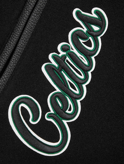 Boston Celtics Mash Up Black Wool & Genuine Leather Sleeves Men's Varsity Letterman Jacket