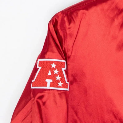 Houston Texan Start Again Full-Snap Varsity Red Satin Men's Bomber Jacket