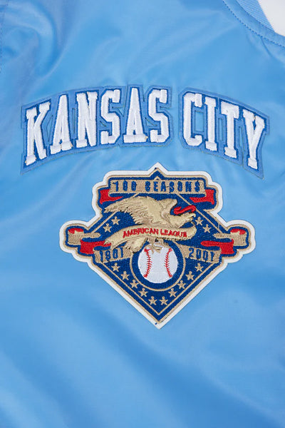 Kansas City Royals Retro Classic Rib Royal Blue Satin Men's Jacket