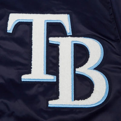 Tampa Bay Rays Mashup Classic Rib Navy Blue Full-Snap Satin Men's Jacket