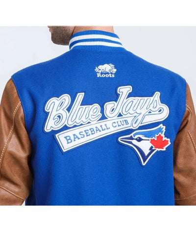Toronto Blue Jays Royal Blue Wool & Brown Leather Sleeves Varsity Men's Jacket