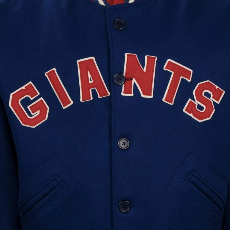 1932 New York Giants All Blue Wool Men's Full-Button Varsity Letterman Jacket