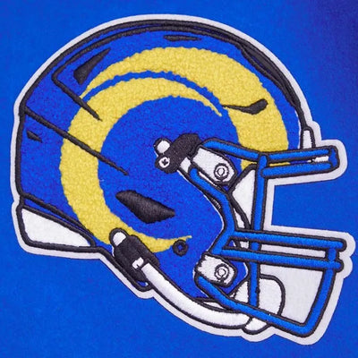 Los Angeles Rams Mashup Royal Blue Wool and White Genuine Leather Sleeves Men's Varsity Letterman Jacket