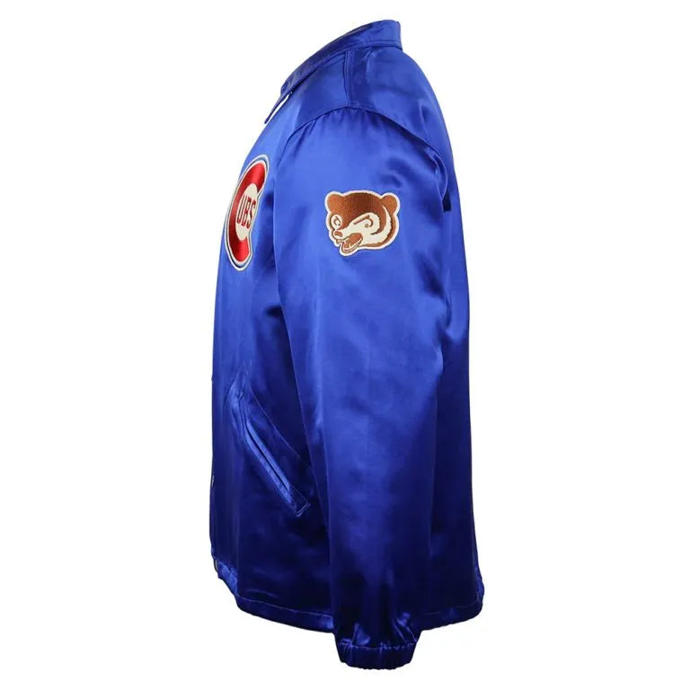 Chicago Cubs 1946 Full-Snap Blue Satin Windbreaker Men's Jacket