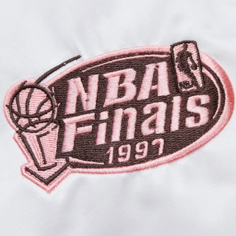 Chicago Bulls Classic Neopolitan White Satin Varsity Men's Bomber Jacket