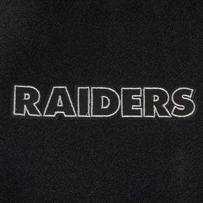 Los Vegas Raiders Black Wool and Genuine Leather Sleeves Men's Varsity Letterman Jacket