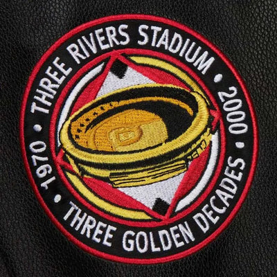 Pittsburgh Pirates Black Out Wool/Leather Full-Snap Varsity Men's Jacket