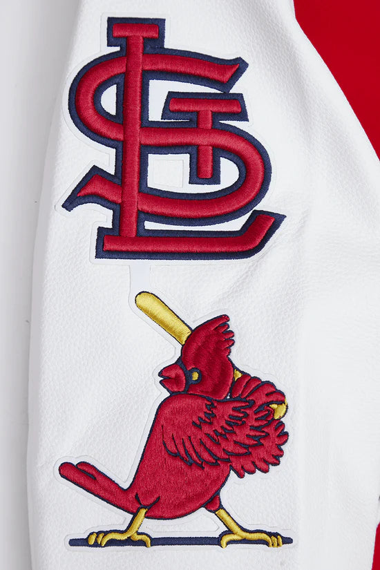 Louis Cardinals Red Wool & White Leather Sleeves Varsity Men's Jacket