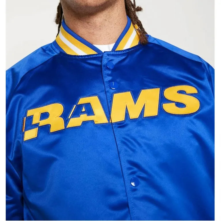 Los Angeles Chargers Lightweight Full-Snap Varsity Royal Blue Satin Men's Bomber Jacket