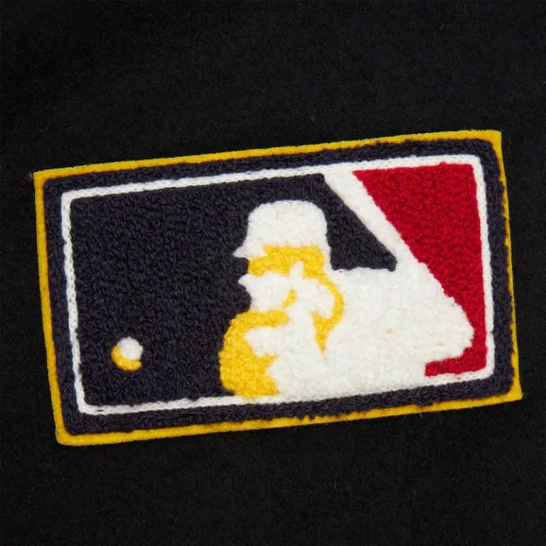 Los Angeles Dodgers Black Out Vintage Logo Full-Snap Wool/Leather Varsity Men's Jacket