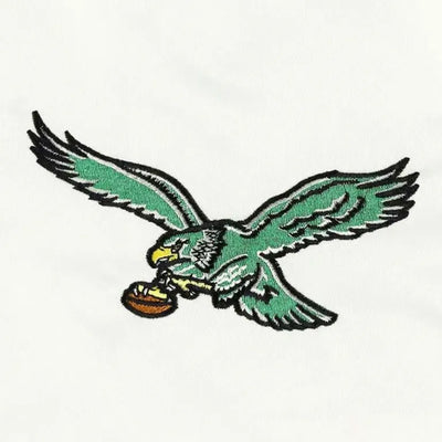 Philadelphia Eagles The Power Forward Full-Snap Varsity White Satin Men's Bomber Jacket