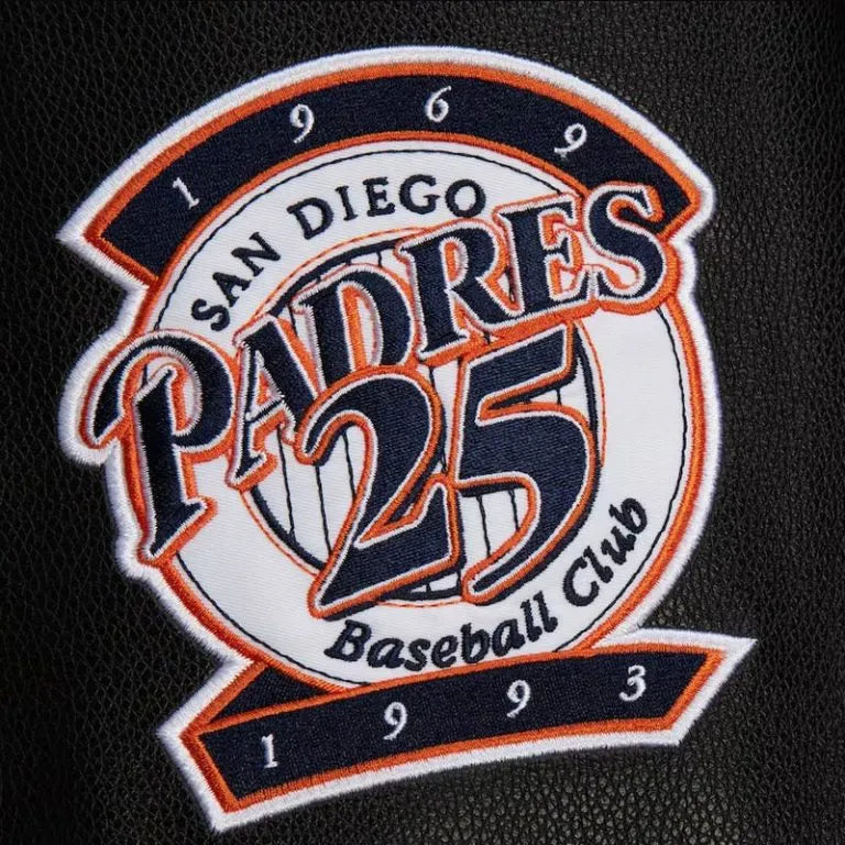 San Diego Padres Black Out Vintage Logo Full-Snap Varsity Men's Jacket