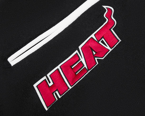 Miami Heat Mashup Logo Varsity Black Wool & White Genuine Leather Sleeves Men's Jacket