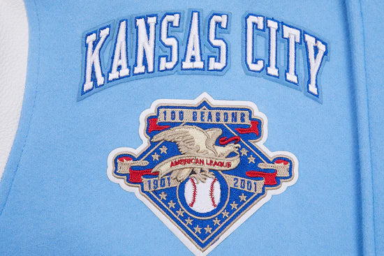 Kansas City Royals Varsity Light Blue Wool & White Leather Sleeves Men's Jacket