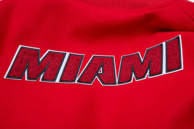 Miami Heat Mashup Logo Varsity Red Wool & Black Genuine Leather Sleeves Men's Jacket