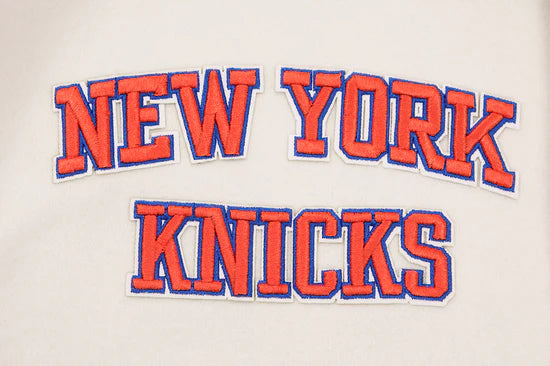 New York Knicks Varsity White Wool & Royal Blue Genuine Leather Sleeves Men's Letterman Jacket