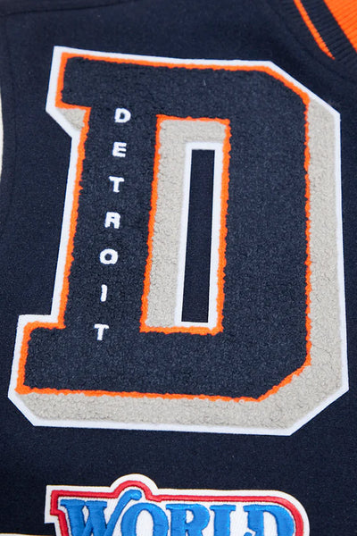 Detroit Tigers Navy Blue Wool & White Leather Sleeves Varsity Men's Jacket