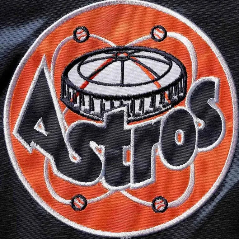 Houston Astros Enforce Navy/Orange Satin Varsity Full-Snap Men's Jacket