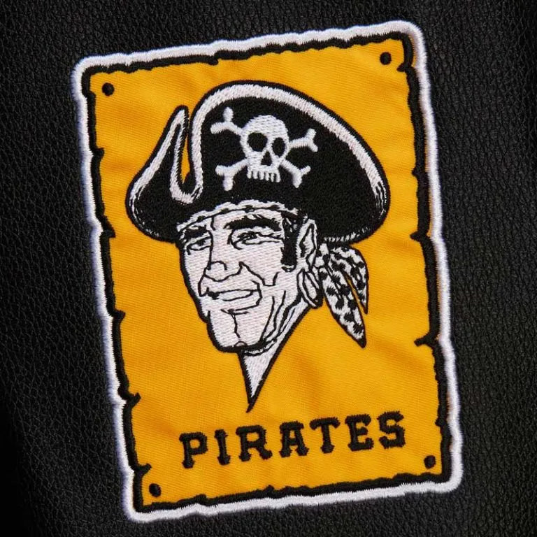 Pittsburgh Pirates Black Out Wool/Leather Full-Snap Varsity Men's Jacket