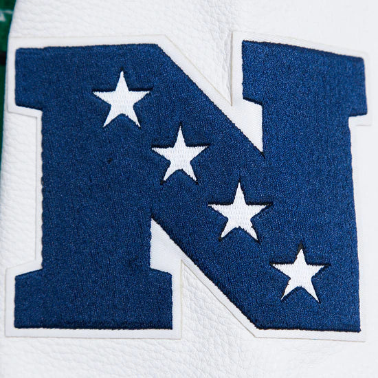 Philadelphia Eagles Mash Up Retro Classic Green Wool & White Genuine Leather Sleeves Men's Varsity Letterman Jacket