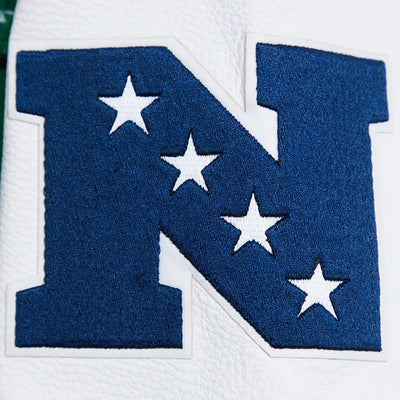 Philadelphia Eagles Mash Up Retro Classic Green Wool & White Genuine Leather Sleeves Men's Varsity Letterman Jacket