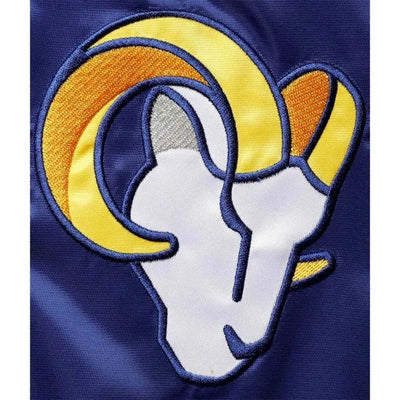 Los Angeles Rams Enforcer Full-Snap Varsity Royal Blue & Gold Satin Men's Bomber Jacket