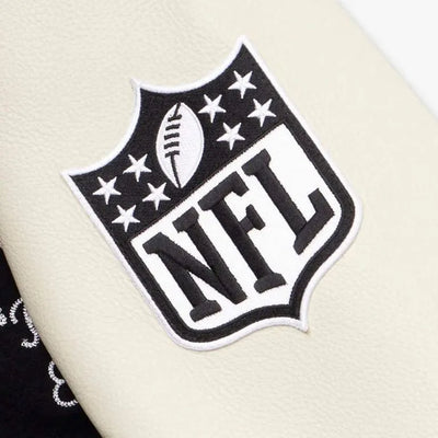 Atlanta Falcons OVO Varsity Black Wool & White Genuine Leather Sleeves Men's Letterman Jacket