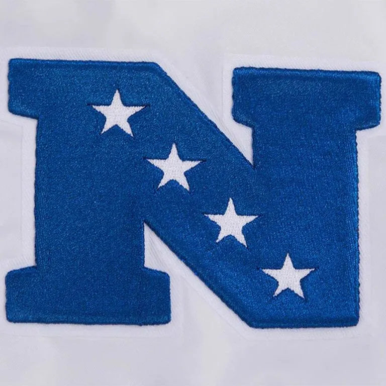 Philadelphia Eagles Retro Classic Rib Full-Snap Varsity White Satin Men's Bomber Jacket