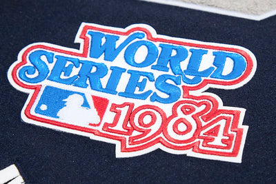 Detroit Tigers Navy Blue Wool & White Leather Sleeves Varsity Men's Jacket