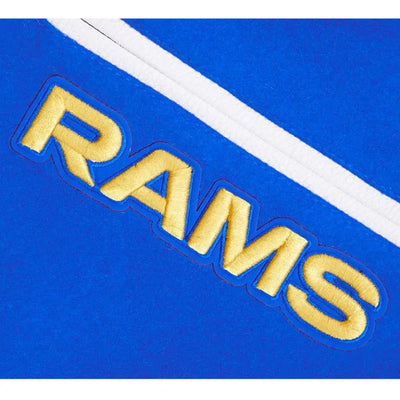 Los Angeles Rams Mashup Royal Blue Wool and White Genuine Leather Sleeves Men's Varsity Letterman Jacket