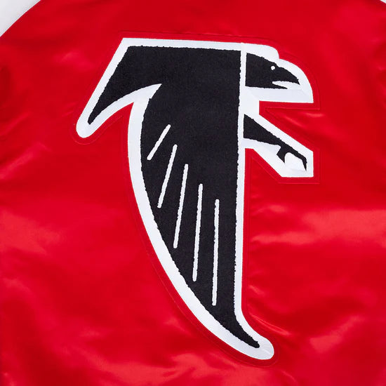 Atlanta Falcons Retro Classic Full-Snap Varsity Red Satin Men's Bomber Jacket