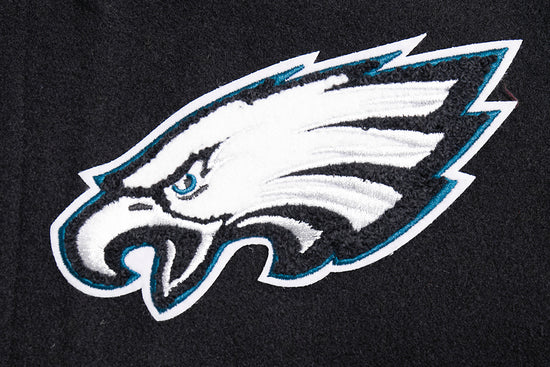 Philadelphia Eagles Mash Up Retro Classic Black Wool & White Genuine Leather Sleeves Men's Varsity Letterman Jacket