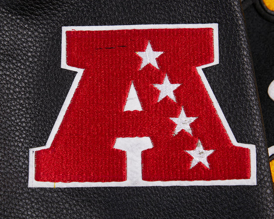 Pittsburgh Steelers Retro Classic Black Wool & Genuine Leather Sleeves Men's Varsity Letterman Jacket