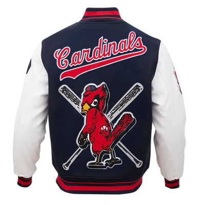 St. Louis Cardinals Mash Up Navy Blue Wool & White Leather Sleeves Varsity Men's Jacket