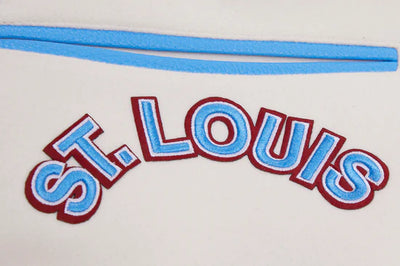 Louis Cardinals White Wool & Blue Leather Sleeves Varsity Men's Jacket