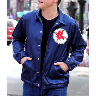Boston Red Sox 1967 Full-Snap Navy Blue Satin Windbreaker Men's Bomber Jacket