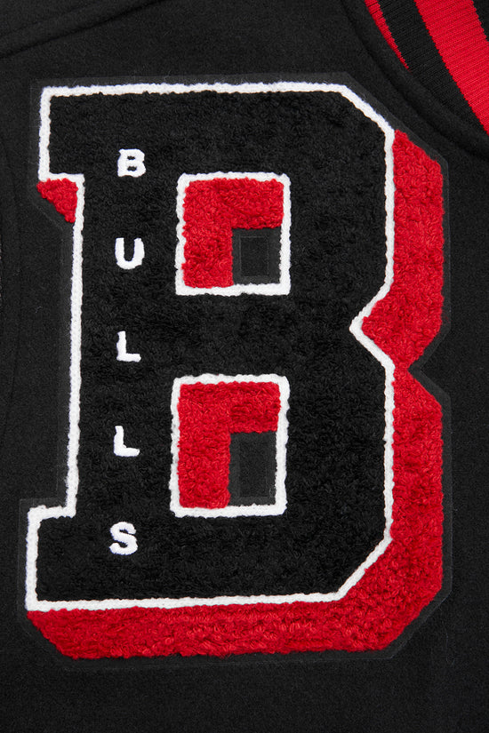 Chicago Bulls Mashup Black Wool & Genuine Leather Sleeves Men's Varsity Letterman Jacket