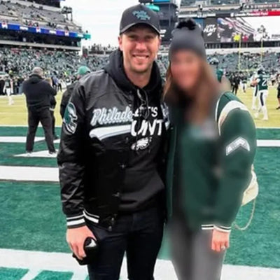 Nick Foles Philadelphia Eagles Full-Snap Varsity Black Satin Men's Bomber Jacket