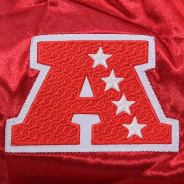 Houston Texan Start Again Full-Snap Varsity Red Satin Men's Bomber Jacket