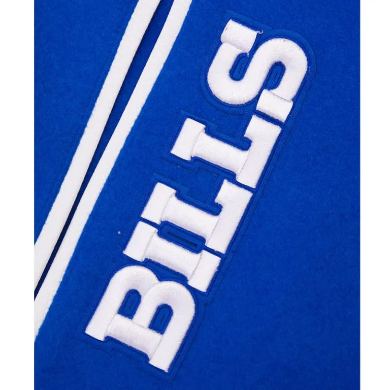 Buffalo Bills Mash Up Royal Blue Wool and White Leather Sleeves Varsity Men's Letterman Jacket