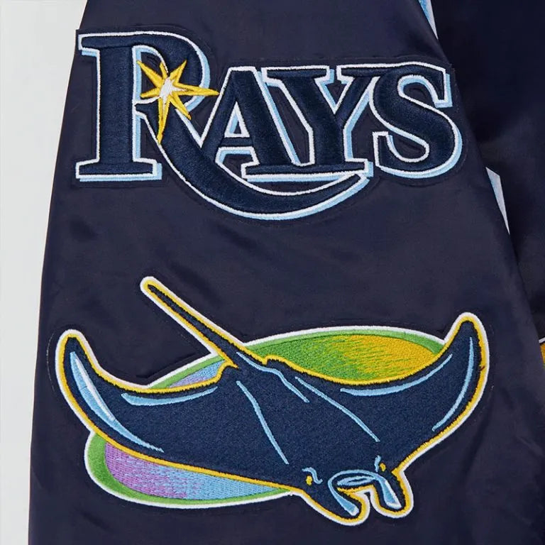 Tampa Bay Rays Mashup Classic Rib Navy Blue Full-Snap Satin Men's Jacket